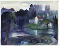 Gehöft am Fluss, Normandie