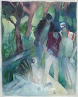 Reiter-Gruppe im Wald